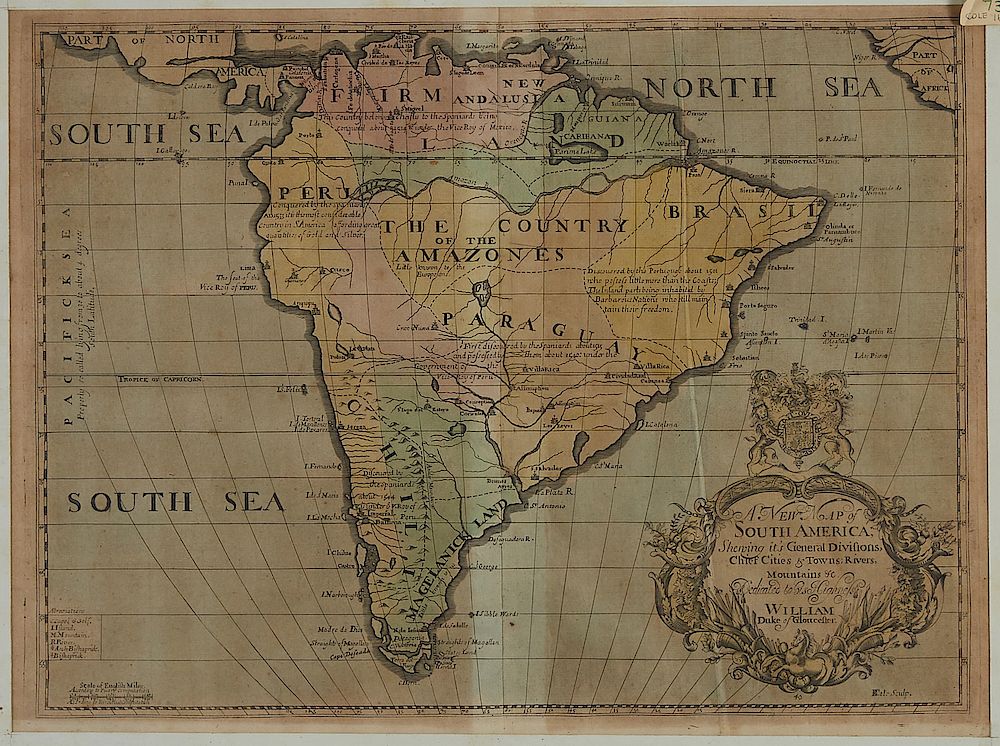 Appraisal: Edward Wells Map of South America ca Edward Wells -