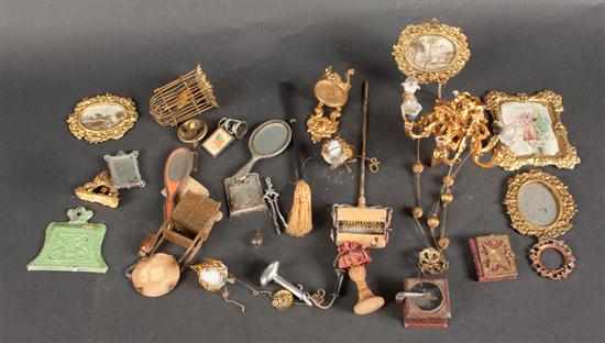 Appraisal: Assorted gilt-metal and metal dollhouse accessories Estimate - All items