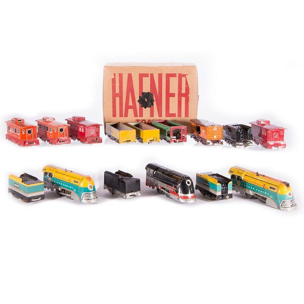 Appraisal: Hafner O Gauge Mechanical Trains Lot pcs Hafner O gauge