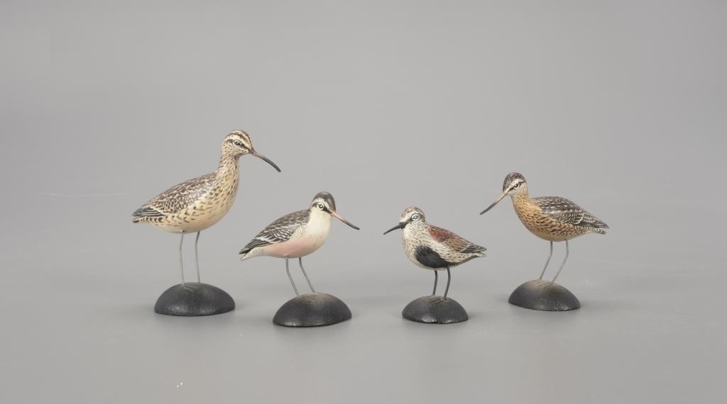 Appraisal: SET OF MINIATURE SHOREBIRDS A Elmer Crowell - East Harwich