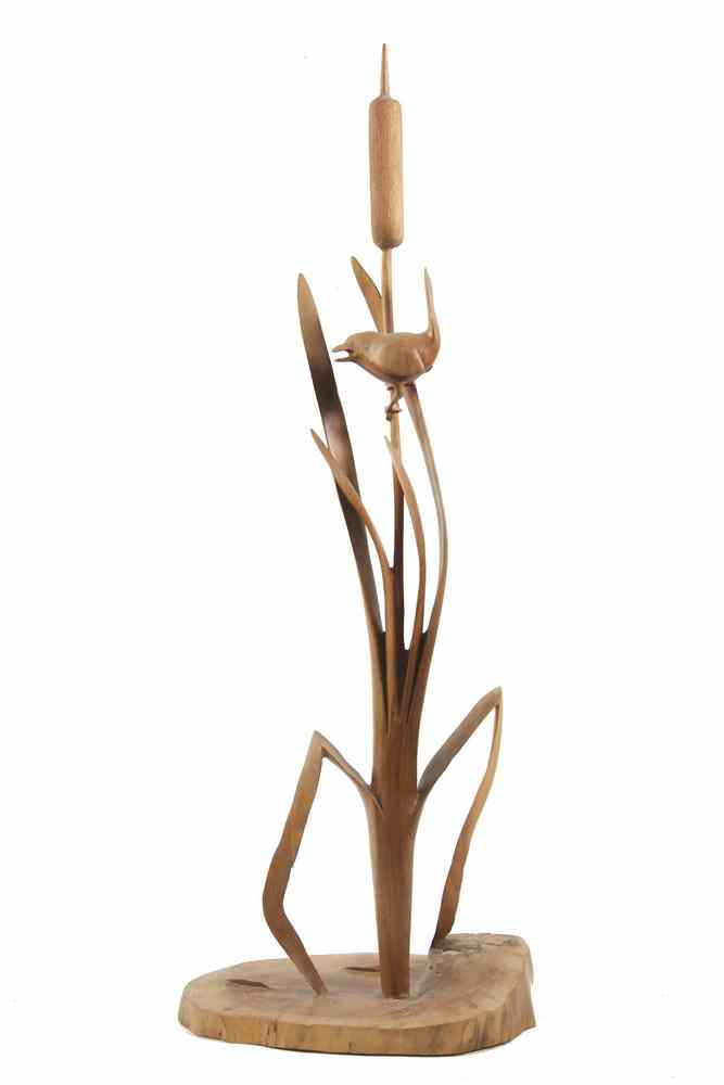 Appraisal: WOOD SCULPTURE - 'Long Billed Marsh Wren Telmatodytes Palustris' by