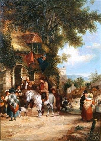 Appraisal: th Century style - Village scene in the style of