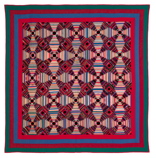 Appraisal: Amish pineapple pattern quilt early th c with red blue