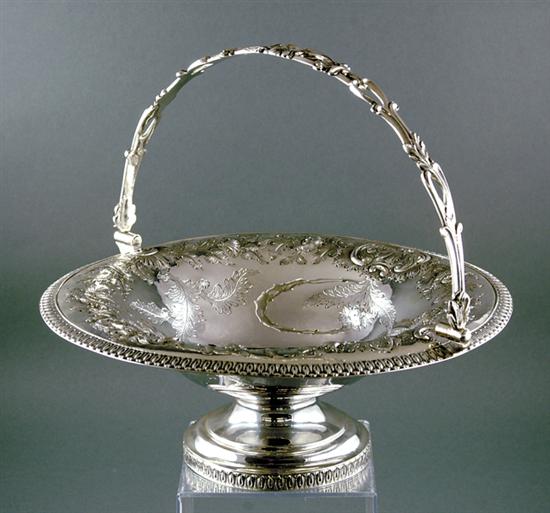 Appraisal: American coin silver basket Philadelphia circa pierced leaf-capped handle on