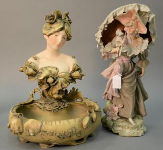 Appraisal: Two porcelain figures including Royal Dux Bohemia figure of a