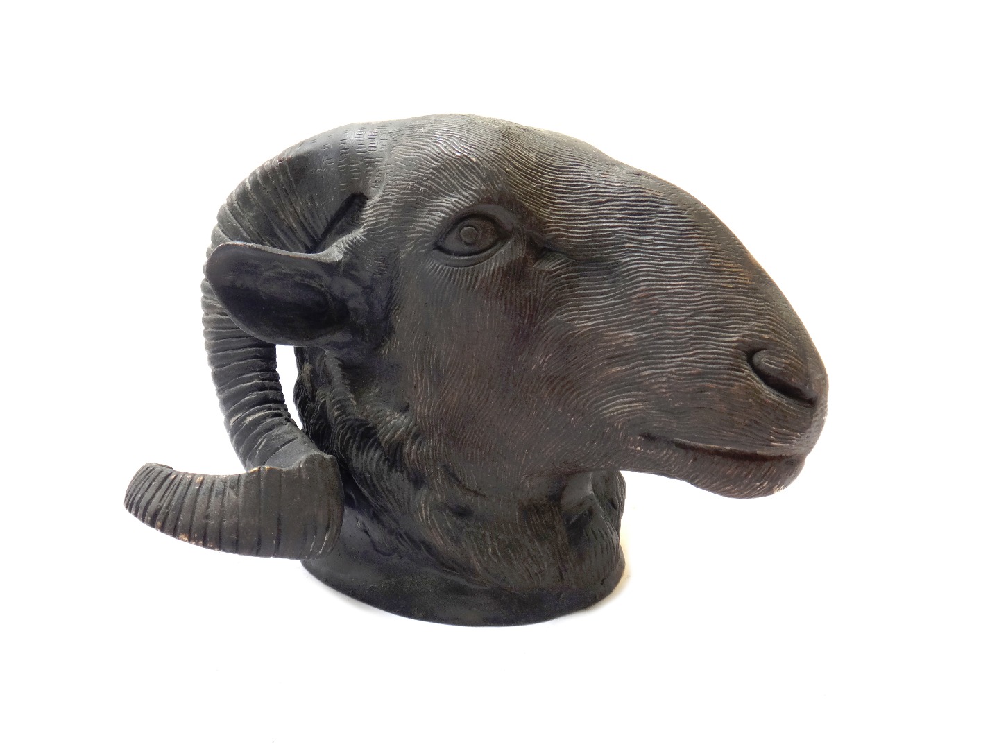 Appraisal: Thirteen modern patinated bronze rams head wall masks cm protrusion