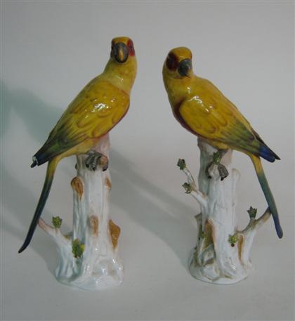 Appraisal: Two piece Dresden Porcelain Yellow Parrot Figurines H in and