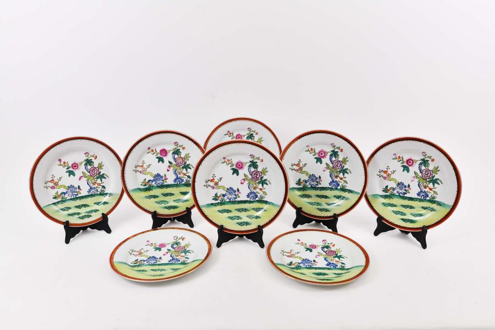 Appraisal: SET OF EIGHT CHELSEA HOUSE PORCELAIN PLATESModern In a Chinese