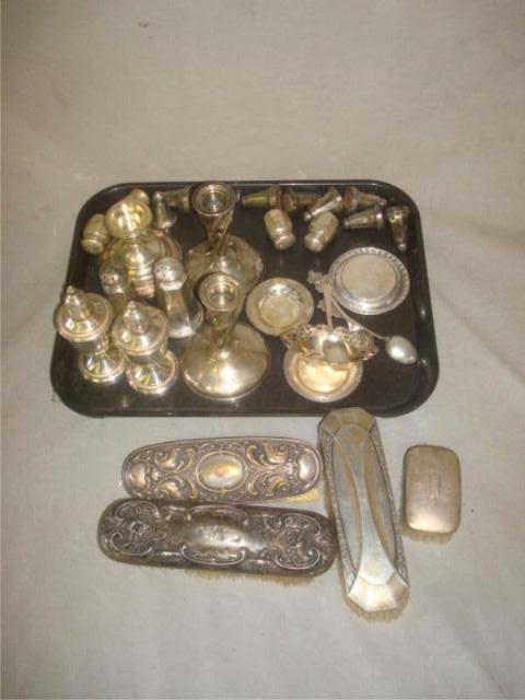 Appraisal: Sterling Lot of Assorted Salts peppers etc From a Long