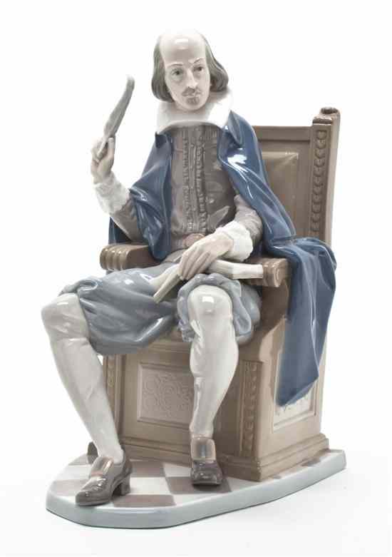 Appraisal: A Lladro Porcelain Figure Shakespeare issued in depicted in a