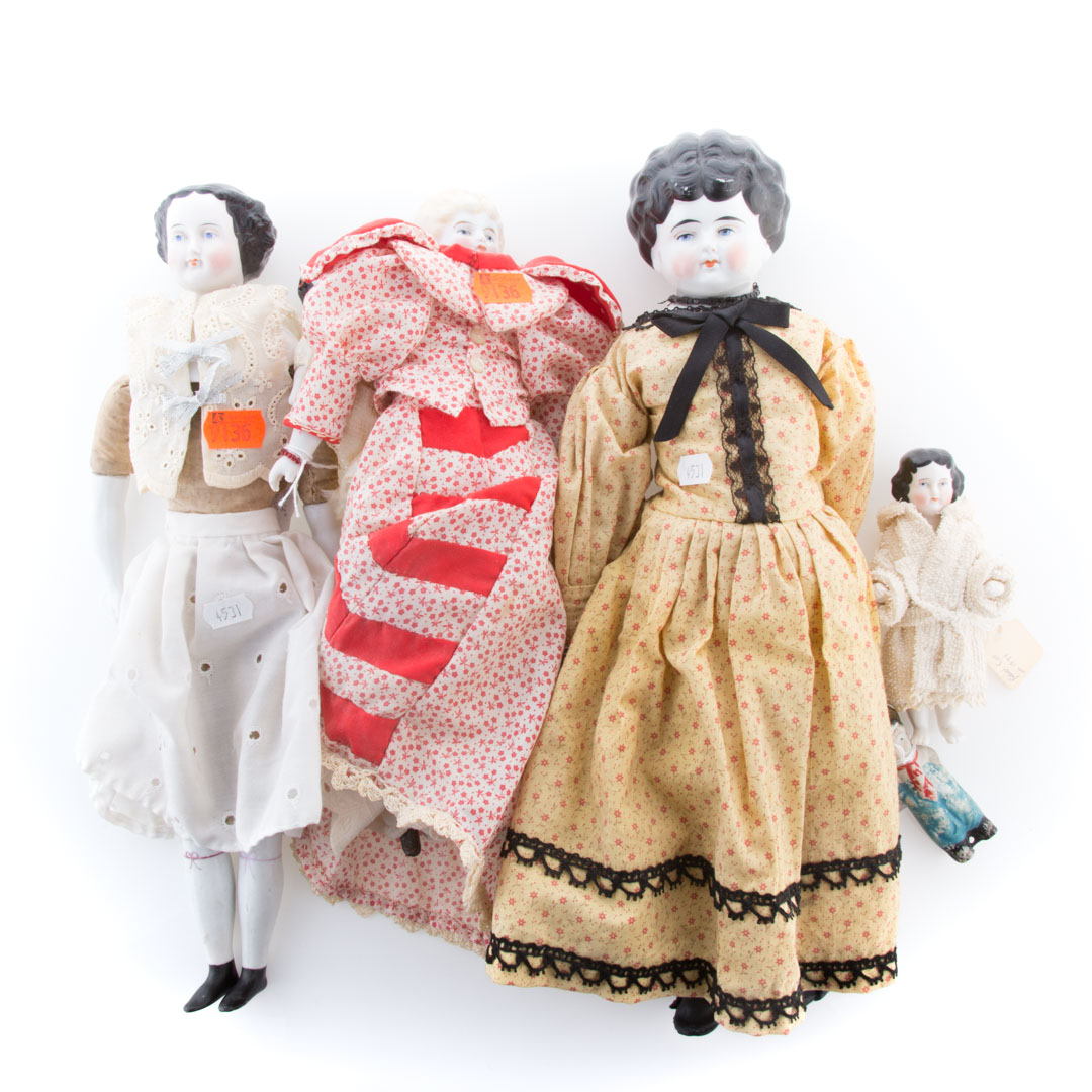 Appraisal: Assorted bisque and porcelain head dolls