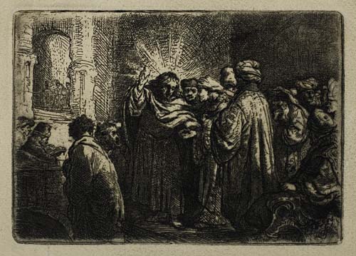 Appraisal: REMBRANDT VAN RIJN The Tribute Money Etching circa x mm