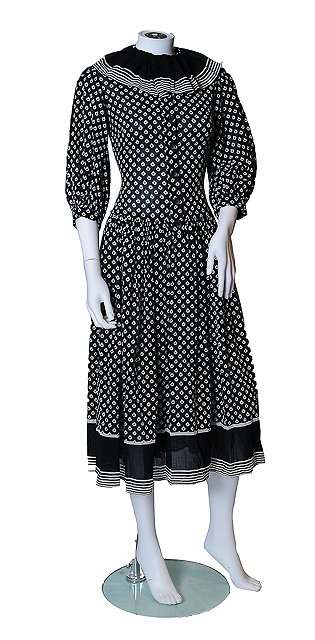 Appraisal: A late s Christian Dior black dress with a white