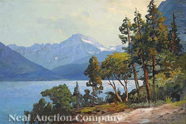 Appraisal: Alexander Dzigurski Yugoslavian American - Lake Tahoe oil on canvas