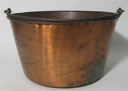 Appraisal: Large copper apple butter kettle with iron bail wear consistant