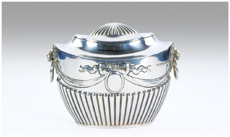 Appraisal: Victorian Silver Tea Caddy in the Adams style with demi