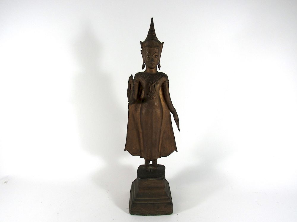 Appraisal: Bronze Thai Buddha From a Rye NY estate - Dimensions