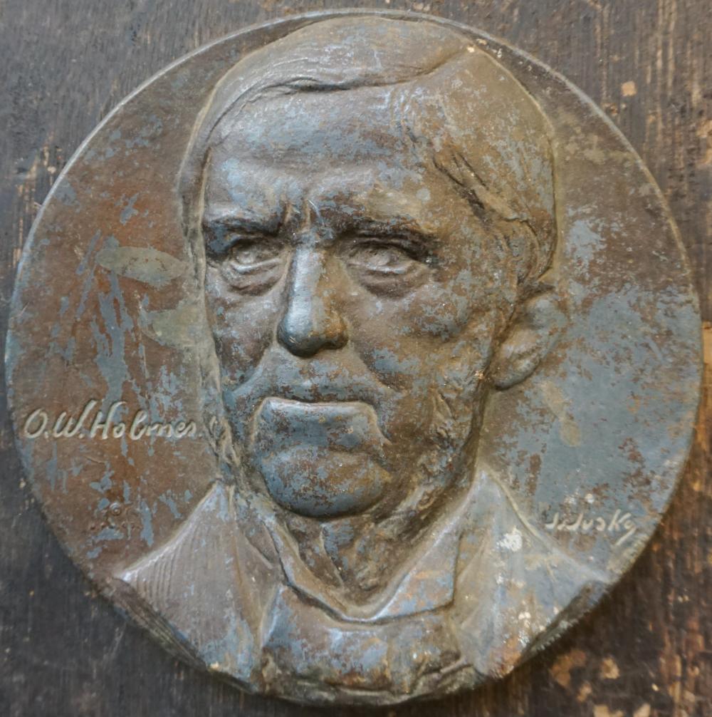 Appraisal: METAL ROUNDEL MEDALLION OF OLIVER WENDELL HOLMES D IN CM