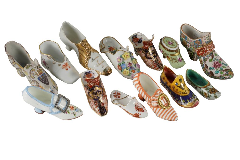 Appraisal: MINIATURE PORCELAIN SHOESvarious makers including one Meissen one Herend and