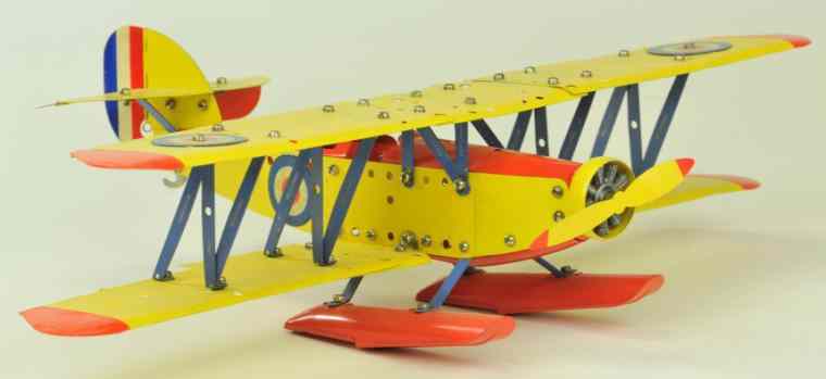 Appraisal: MECCANO AIRPLANE England includes assembled seaplane features large pontoons very