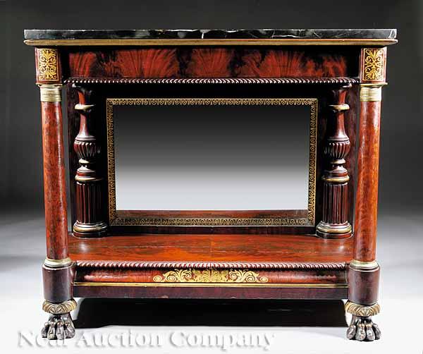 Appraisal: A Fine American Classical Carved Mahogany Gilt-Stenciled and Bronze-Mounted Pier