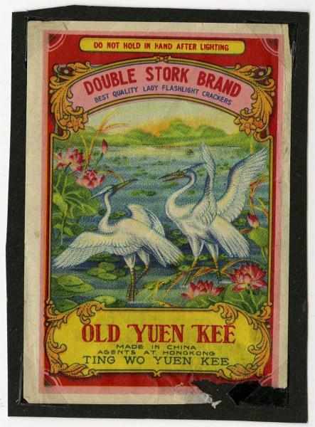 Appraisal: Double Stork Brand Firecracker Label Class Manufactured by Ting Woo