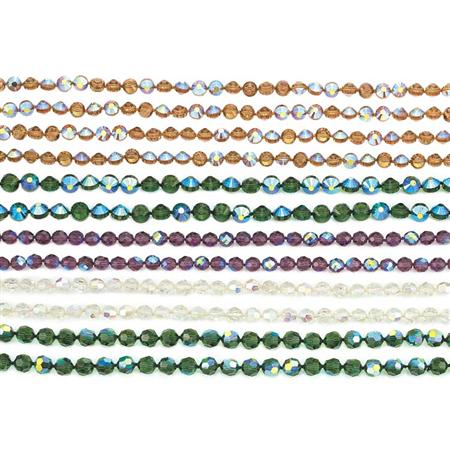 Appraisal: Five Iridescent Faceted Crystal Bead Sautoirs Estimate -