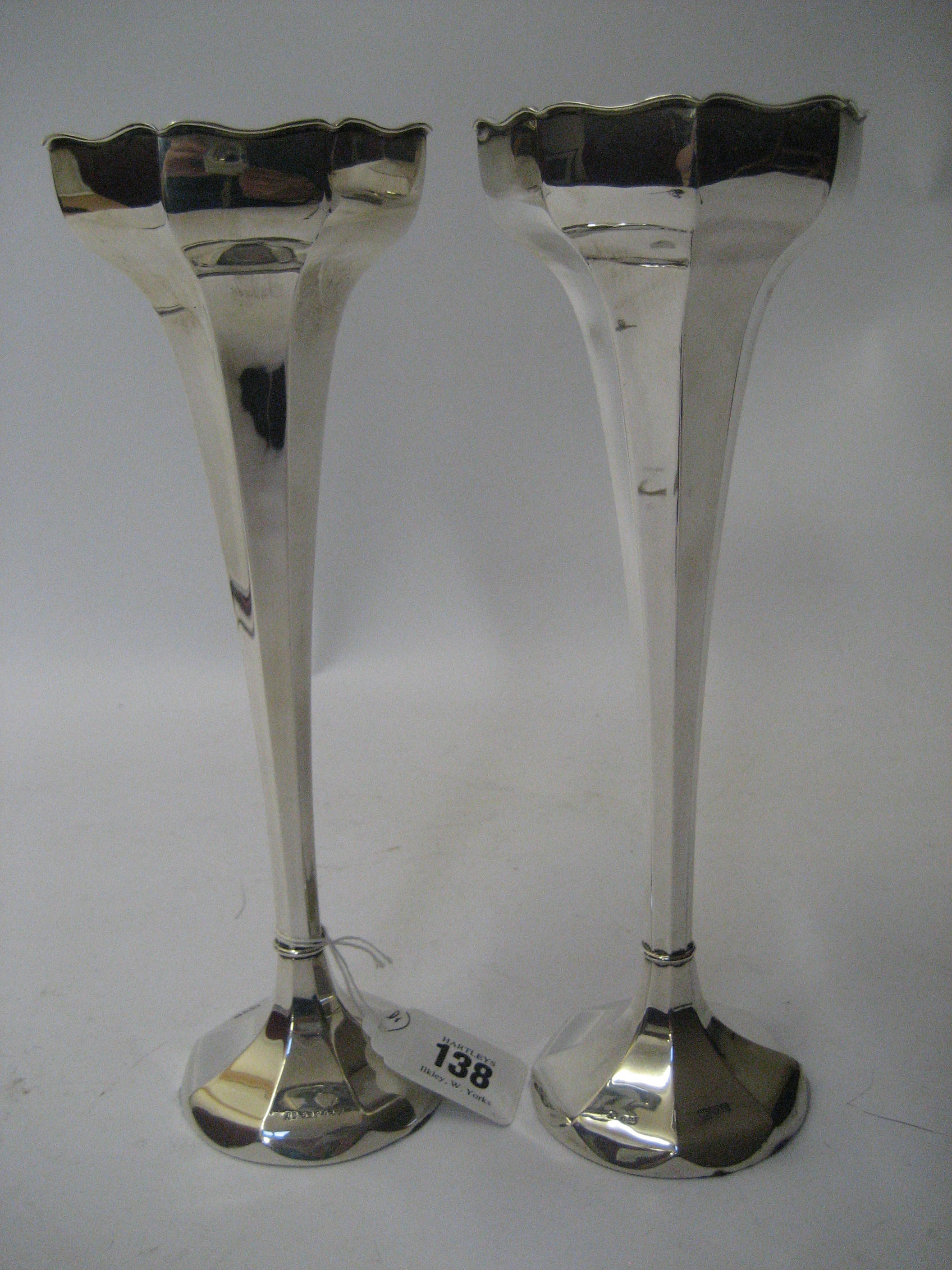 Appraisal: A PAIR OF TRUMPET VASES maker's mark C S Chester