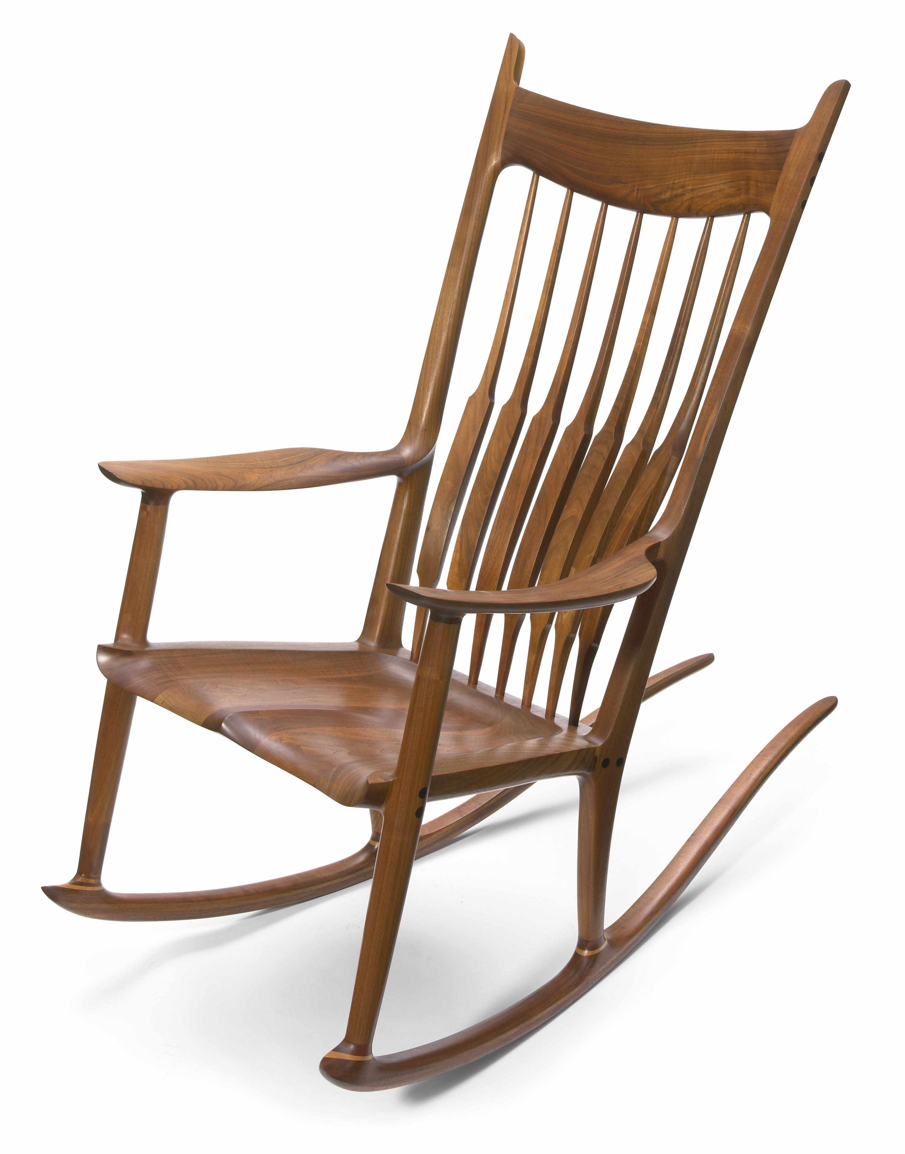 Appraisal: Sam Maloof American - Rocking chair walnut and ebony signed