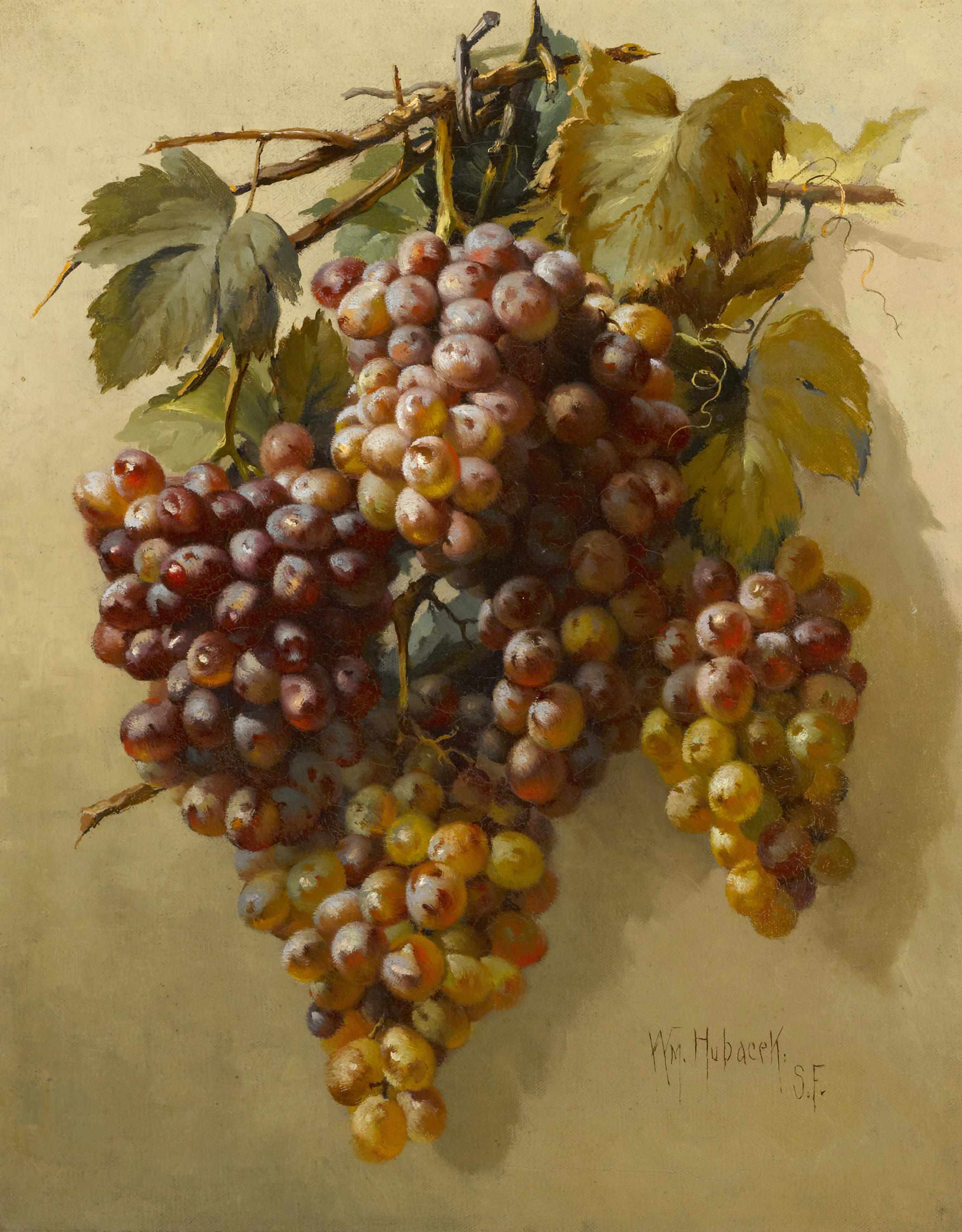 Appraisal: William Hubacek American - The bounty of the vine signed