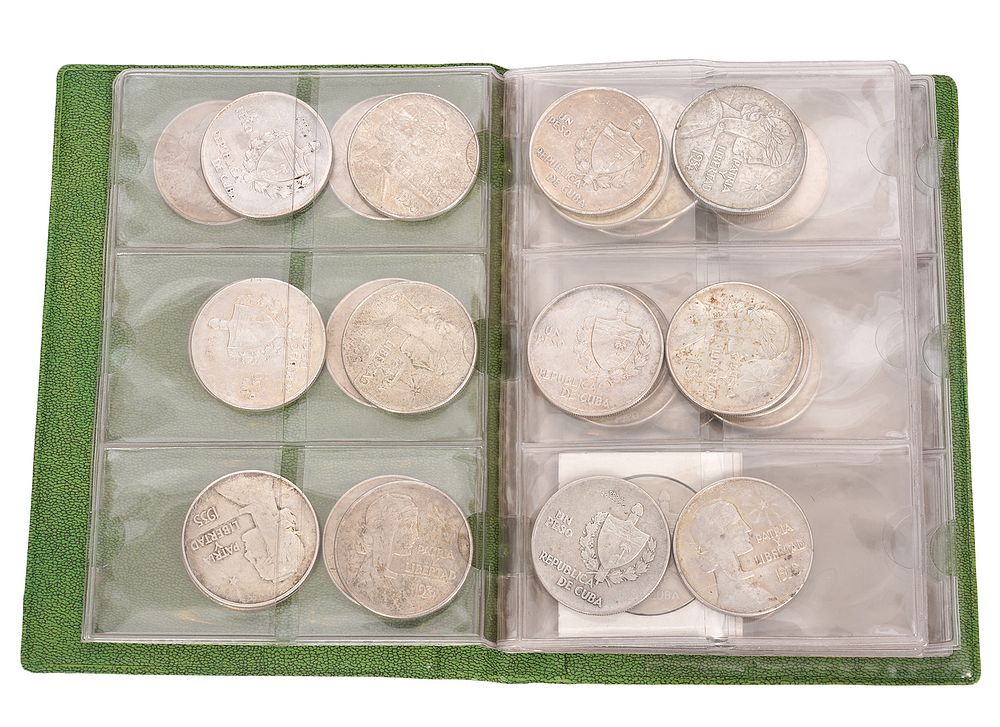 Appraisal: Assorted Silver Cuban Coins in Coin Case Group of assorted