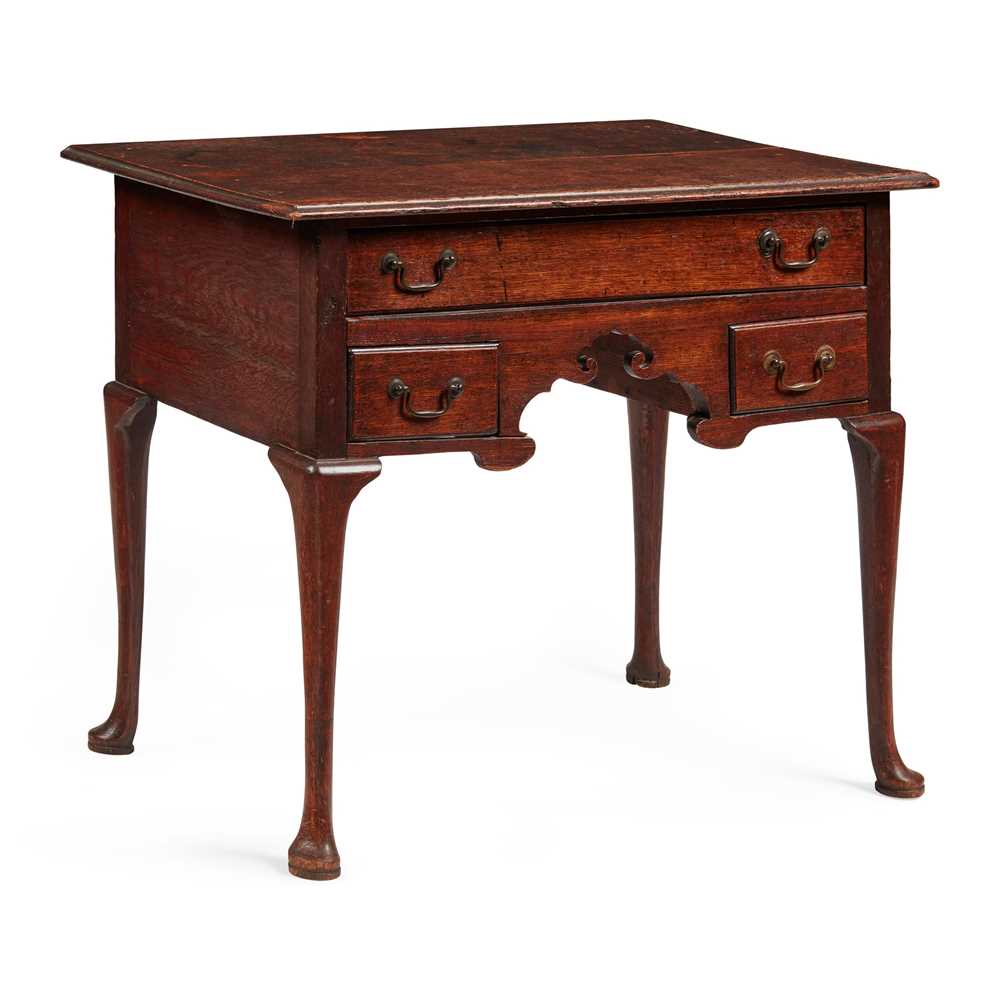 Appraisal: GEORGIAN OAK LOWBOY MID TH CENTURY the moulded rectangular top