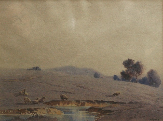 Appraisal: V R Watt - Untitled Landscape watercolour signed 'V R