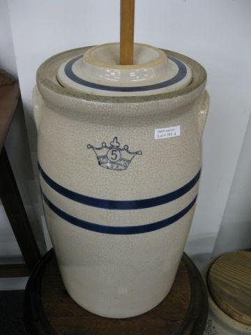 Appraisal: Stoneware Crockery Butter Churn gallon blue bands