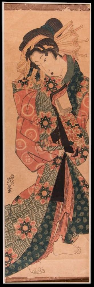 Appraisal: EISEN Woodblock print Artist Ikeda EISEN - Title Beauty Walking