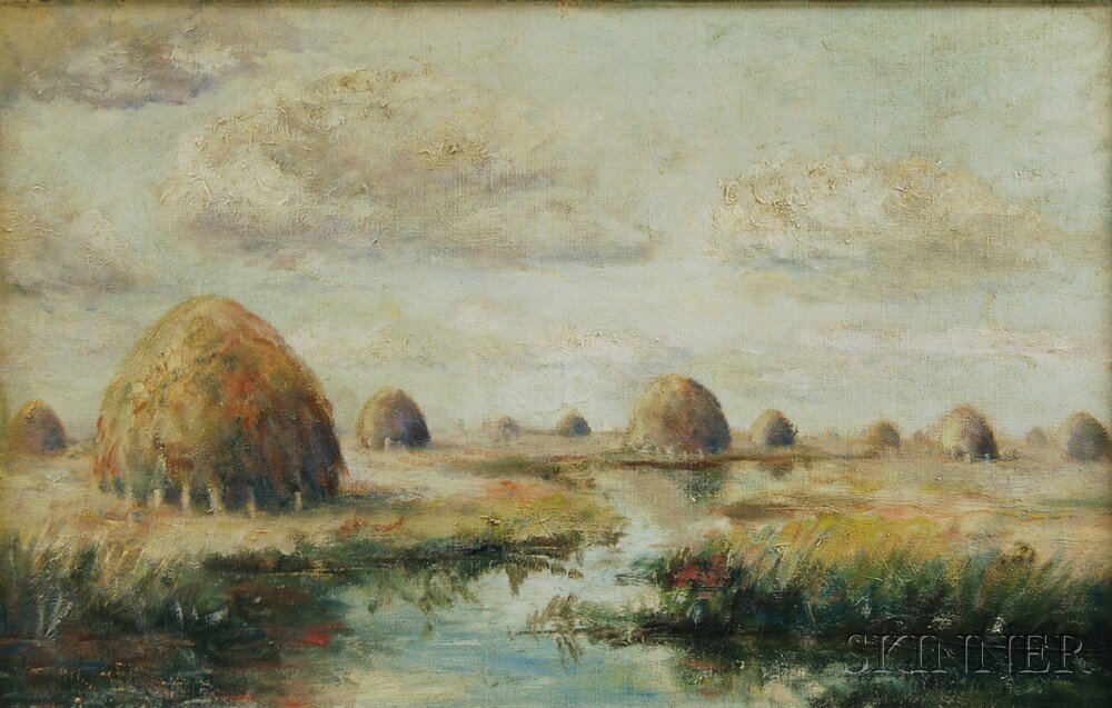 Appraisal: Henry Plympton Spaulding American - Hay Bales and Marsh Newburyport