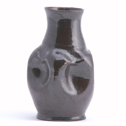 Appraisal: GEORGE OHR Bottle-shaped vase with deep dimples covered in a