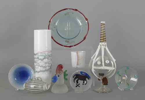 Appraisal: Group of contemporary art glass nine pcs