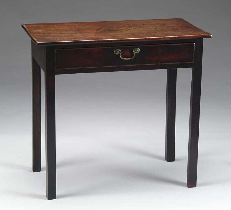 Appraisal: ENGLISH CHIPPENDALE ONE-DRAWER SERVING TABLE Single board top has a