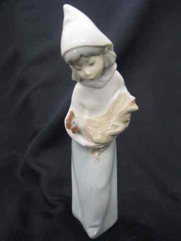 Appraisal: Lladro Porcelain Figurine of Girlholding a rooster '' excellent