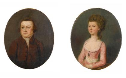 Appraisal: English School th century pair of portraits a lady and