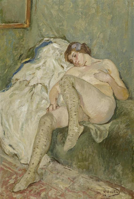 Appraisal: VAUTIER OTTO D sseldorf - Geneva Reclining female nude Oil