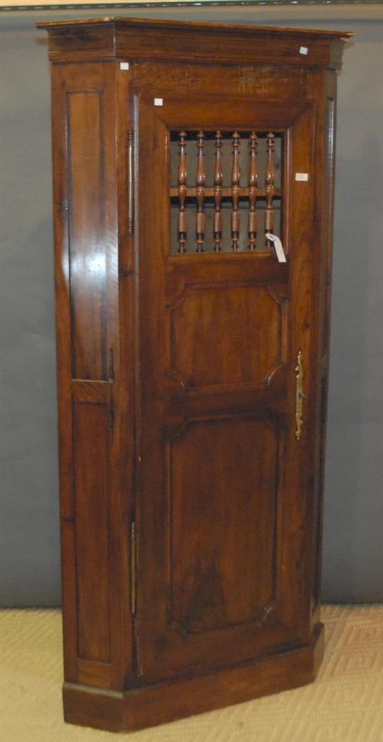 Appraisal: EARLY TH C FRENCH PROVINCIAL CORNER CABINET With spindle panel