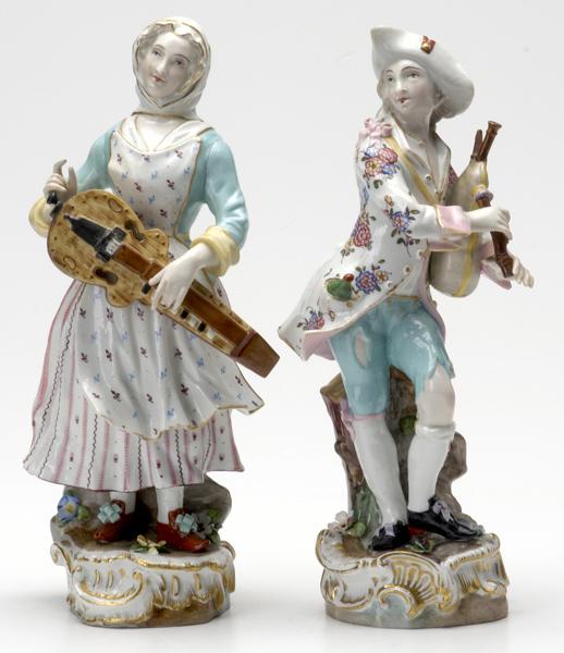 Appraisal: MEISSEN Pair of figurines depicting musicians