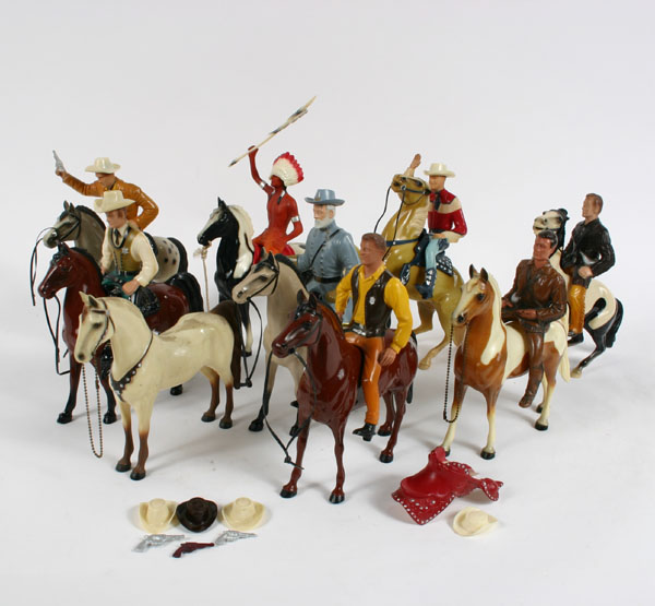 Appraisal: Hartland figures nine horses eight riders Wyatt Earp Tonto Robt