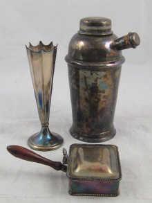 Appraisal: A mixed lot comprising a silver fluted vase Birmingham together