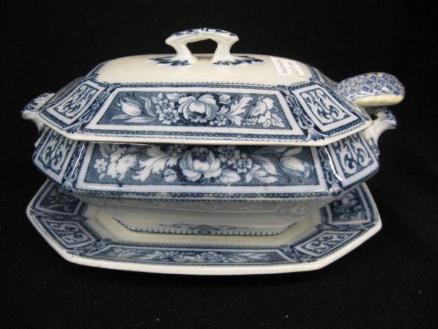 Appraisal: English Transferware Ironstone Brampton covered tureen with underplate and ladle