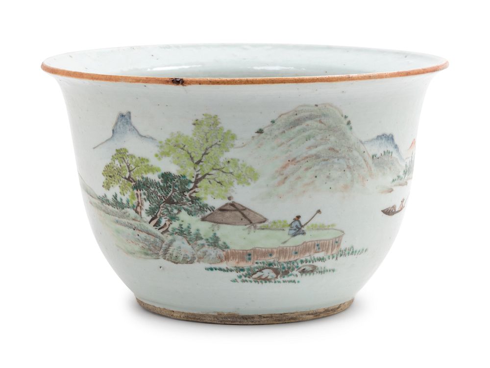 Appraisal: A Qianjiang Enameled Porcelain Planter Diameter x height in x