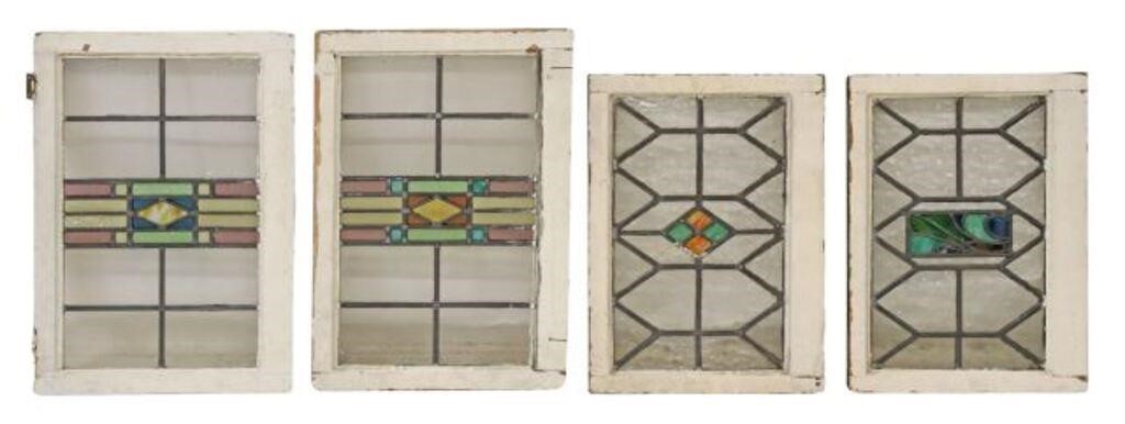 Appraisal: lot of English architectural stained and leaded glass windows early