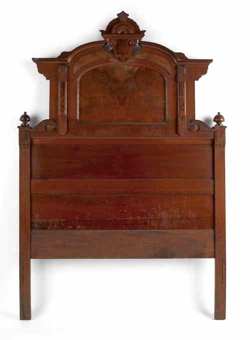 Appraisal: Victorian walnut bed th c h w d